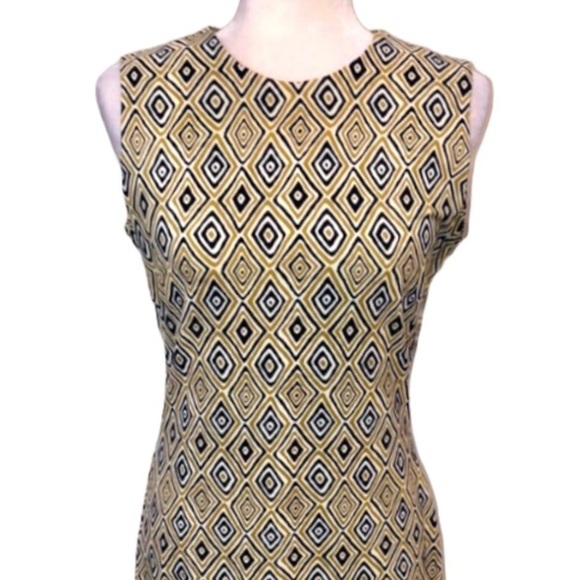 J. McLaughlin Devon Dress Sleeveless Diamond Print Size Small - Picture 2 of 10